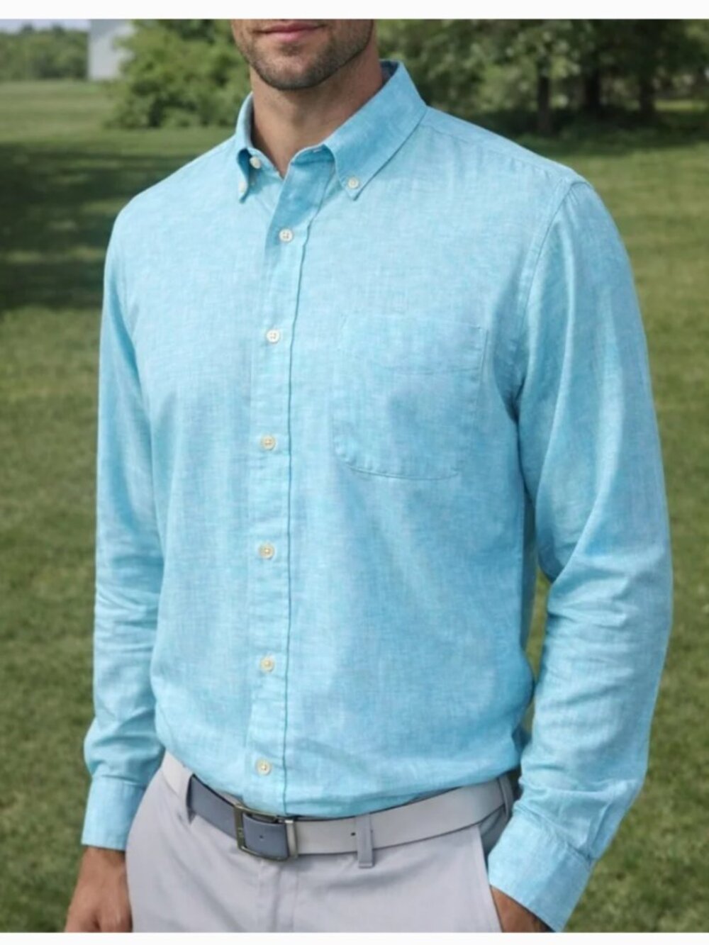 Brooks Brothers 100% Linen Long Sleeve Button Down Shirt